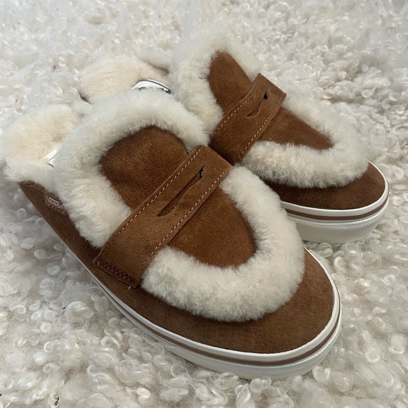 Suede Fur-Lined Slip-On Vans Shoes - Picture 1 of 6